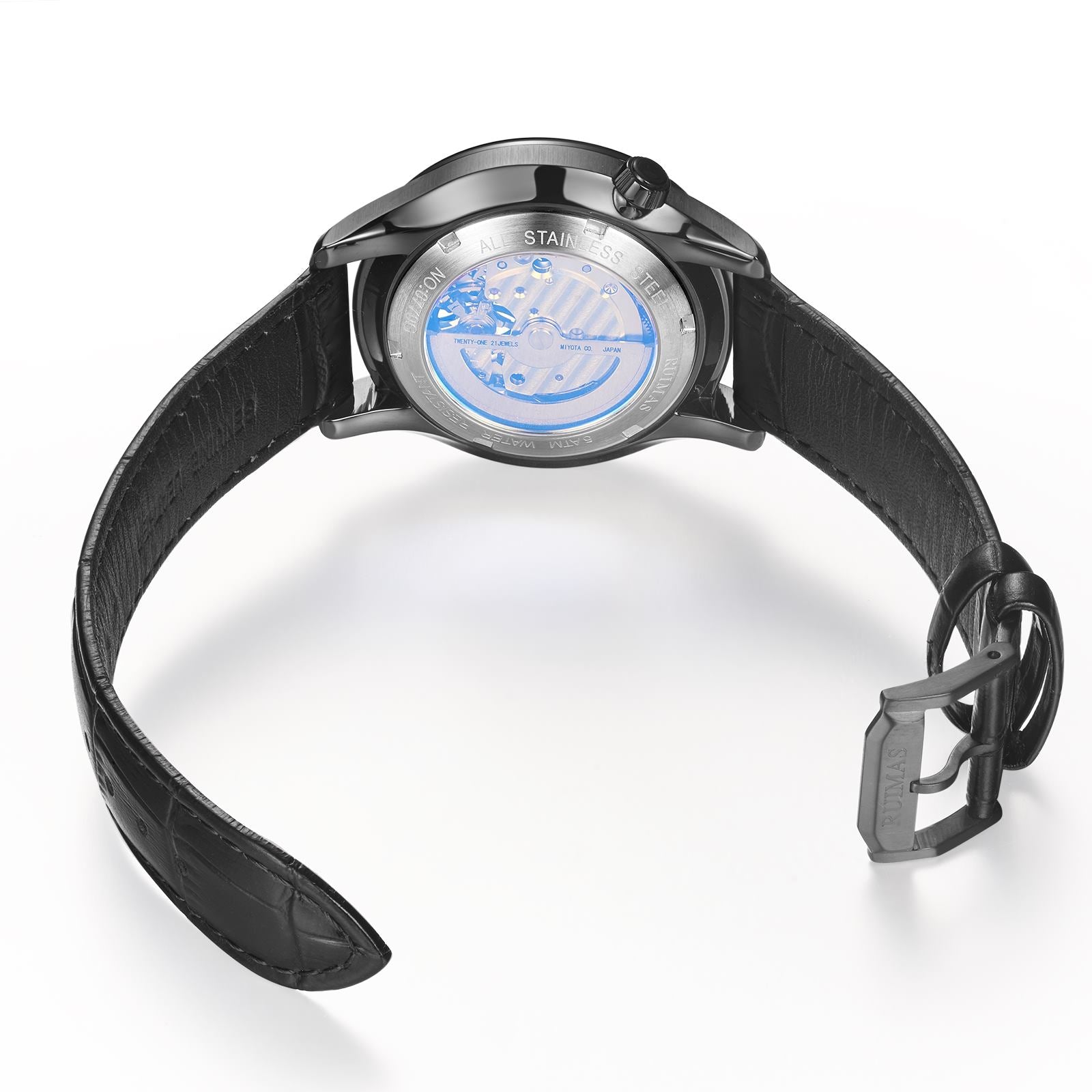 RUIMAS Men Mechanical Wristwatch Fashion Casual Leather Band Watch Luxury Sport Wrist Watch Chronograph Luminous Man Clock 6770-9