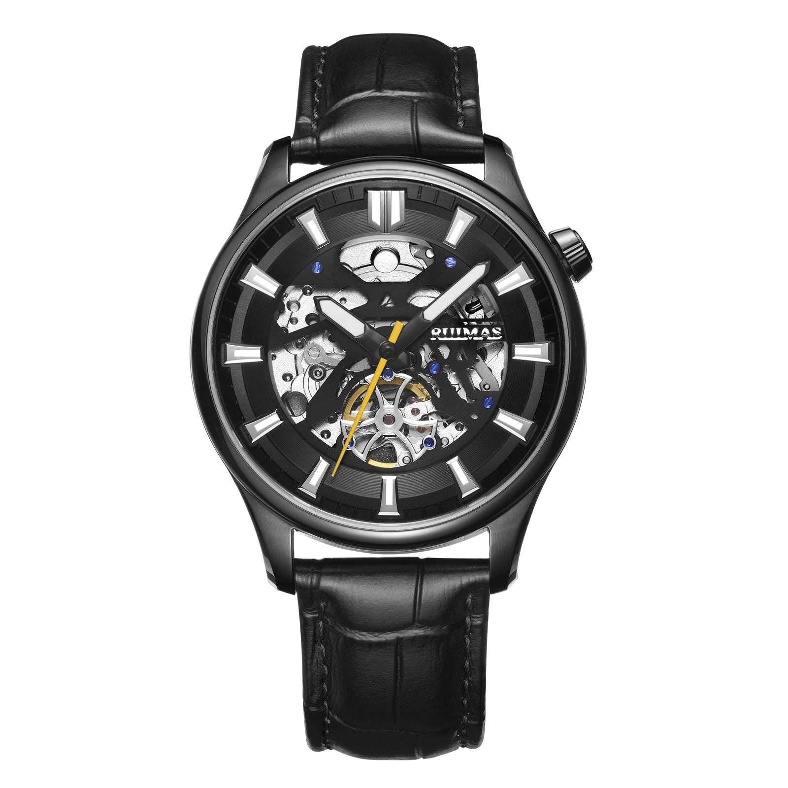 RUIMAS Men Mechanical Wristwatch Fashion Casual Leather Band Watch Luxury Sport Wrist Watch Chronograph Luminous Man Clock 6770-6