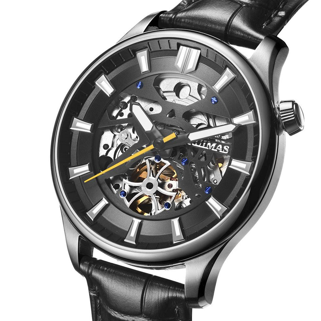 RUIMAS Men Mechanical Wristwatch Fashion Casual Leather Band Watch Luxury Sport Wrist Watch Chronograph Luminous Man Clock 6770-8