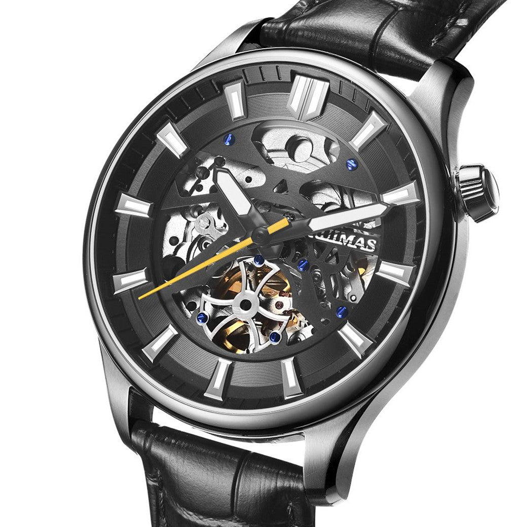 RUIMAS Men Mechanical Wristwatch Fashion Casual Leather Band Watch Luxury Sport Wrist Watch Chronograph Luminous Man Clock 6770-8