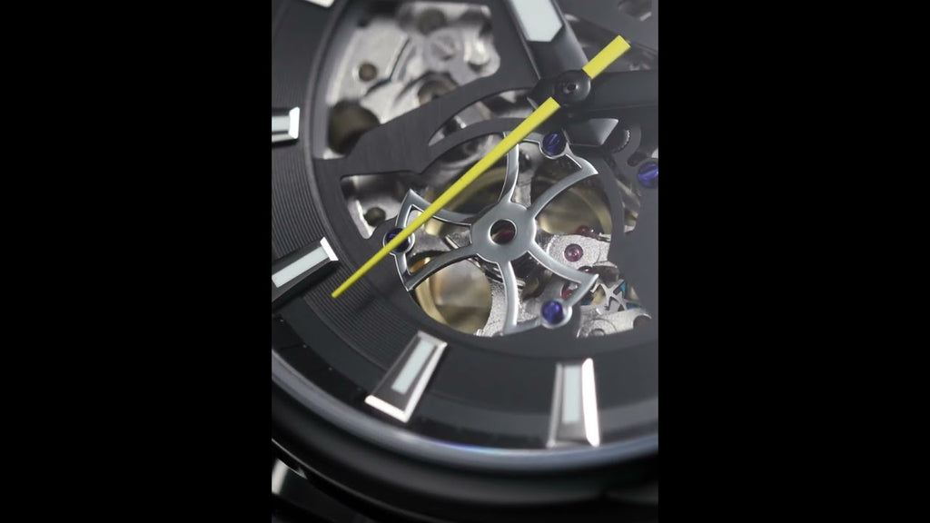 RUIMAS Men Mechanical Wristwatch Fashion Casual Leather Band Watch Luxury Sport Wrist Watch Chronograph Luminous Man Clock 6770-10