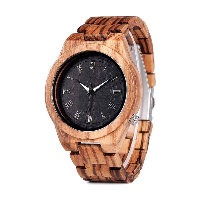 Wooden Watchs  Wood Wrist Watches Natural Calendar Display Bangle Gift Relogio Ships From United States-0