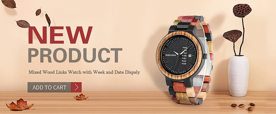 Wooden Watchs  Wood Wrist Watches Natural Calendar Display Bangle Gift Relogio Ships From United States-3